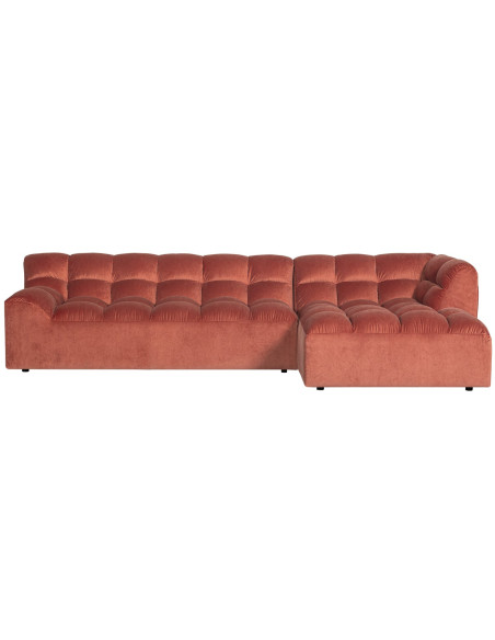 Canapé chaise longue droite Allure velours fard à blushWOOOD by De Eekhoorn