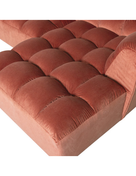 Canapé chaise longue droite Allure velours fard à blushWOOOD by De Eekhoorn