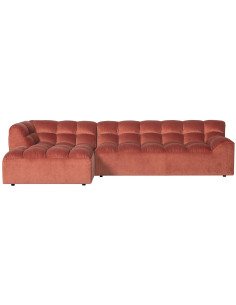 Canapé chaise longue gauche Allure velours fard à blushWOOOD by De Eekhoorn