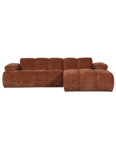 Canapé chaise longue droite Mojo tissu côtelé brun rouilleWOOOD by De Eekhoorn