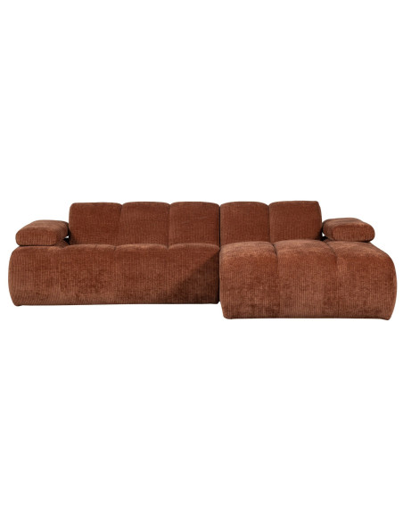 Canapé chaise longue droite Mojo tissu côtelé brun rouilleWOOOD by De Eekhoorn
