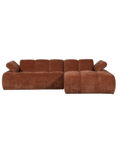Canapé chaise longue droite Mojo tissu côtelé brun rouilleWOOOD by De Eekhoorn 2