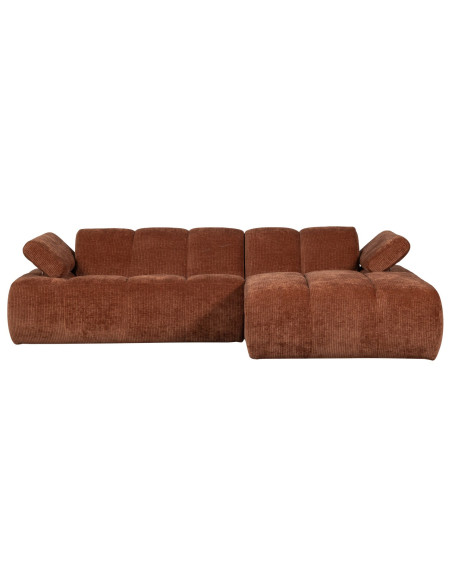 Canapé chaise longue droite Mojo tissu côtelé brun rouilleWOOOD by De Eekhoorn
