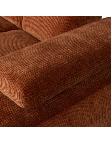 Canapé chaise longue droite Mojo tissu côtelé brun rouilleWOOOD by De Eekhoorn