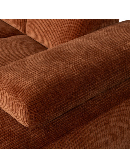 Canapé chaise longue droite Mojo tissu côtelé brun rouilleWOOOD by De Eekhoorn