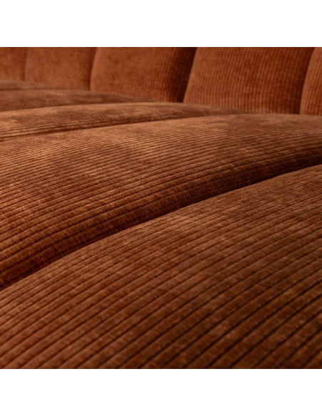 Canapé chaise longue droite Mojo tissu côtelé brun rouilleWOOOD by De Eekhoorn