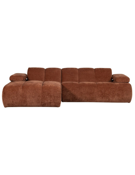 Canapé chaise longue gauche Mojo tissu côtelé brun rouilleWOOOD by De Eekhoorn