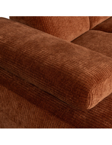 Canapé chaise longue gauche Mojo tissu côtelé brun rouilleWOOOD by De Eekhoorn
