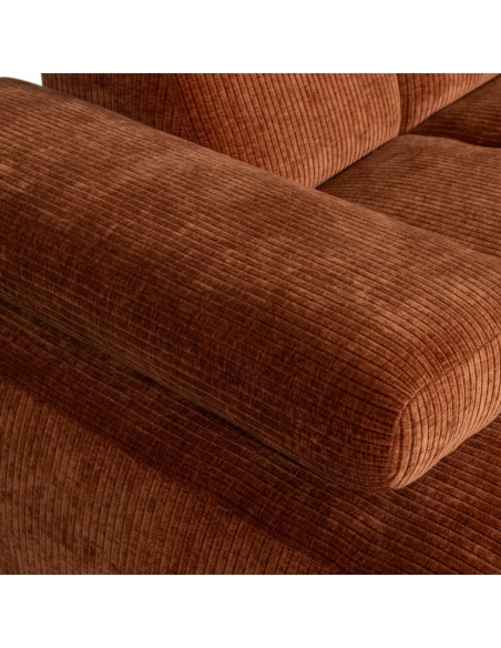 Canapé chaise longue gauche Mojo tissu côtelé brun rouilleWOOOD by De Eekhoorn