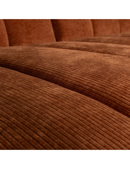 Canapé chaise longue gauche Mojo tissu côtelé brun rouilleWOOOD by De Eekhoorn