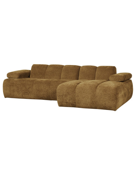 Canapé chaise longue droite Mojo tissu côtelé jaune mielWOOOD by De Eekhoorn
