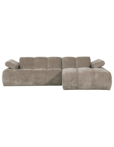 Canapé chaise longue droite Mojo tissu côtelé sable foncéWOOOD by De Eekhoorn