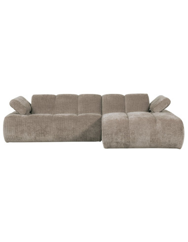 Canapé chaise longue droite Mojo tissu côtelé sable foncéWOOOD by De Eekhoorn