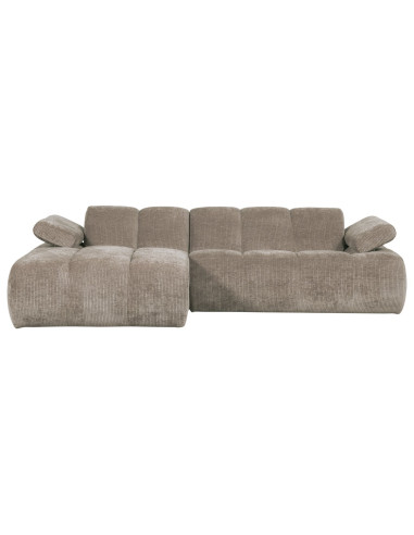 Canapé chaise longue gauche Mojo tissu côtelé sable foncéWOOOD by De Eekhoorn