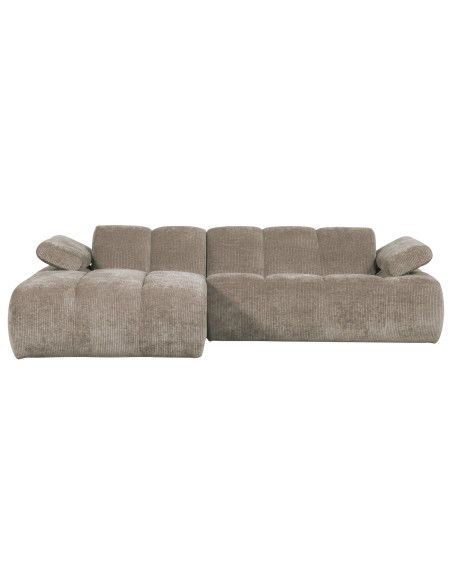 Canapé chaise longue gauche Mojo tissu côtelé sable foncéWOOOD by De Eekhoorn