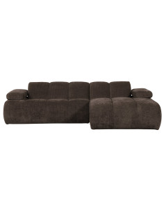 Canapé chaise longue droite Mojo tissu côtelé brunWOOOD by De Eekhoorn