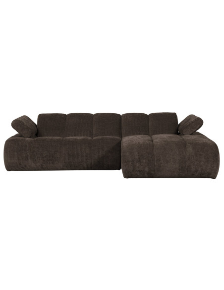 Canapé chaise longue droite Mojo tissu côtelé brunWOOOD by De Eekhoorn