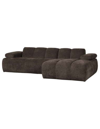 Canapé chaise longue droite Mojo tissu côtelé brunWOOOD by De Eekhoorn