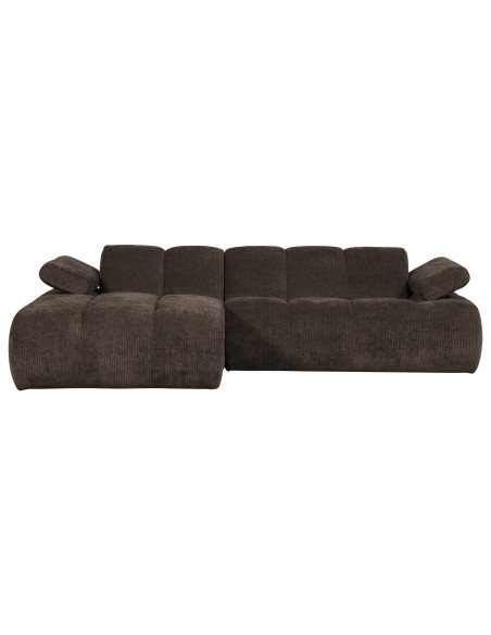 Canapé chaise longue gauche Mojo tissu côtelé brunWOOOD by De Eekhoorn