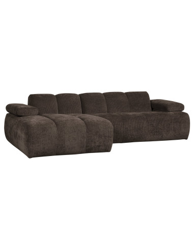 Canapé chaise longue gauche Mojo tissu côtelé brunWOOOD by De Eekhoorn