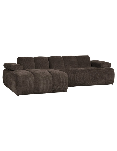 Canapé chaise longue gauche Mojo tissu côtelé brunWOOOD by De Eekhoorn