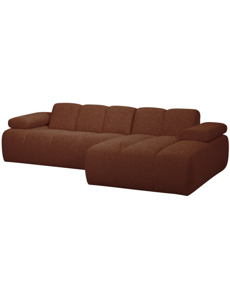 Canapé chaise longue droite Mojo bouclé mélangé rust brownWOOOD by De Eekhoorn