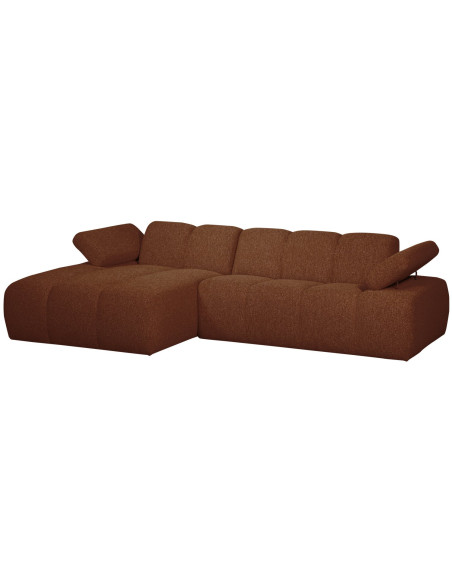 Canapé chaise longue gauche Mojo bouclé mélangé rust brownWOOOD by De Eekhoorn