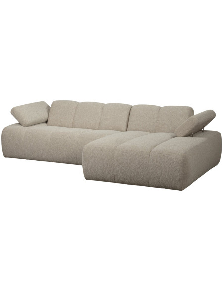 Canapé chaise longue droite Mojo bouclé mélangé beigeWOOOD by De Eekhoorn