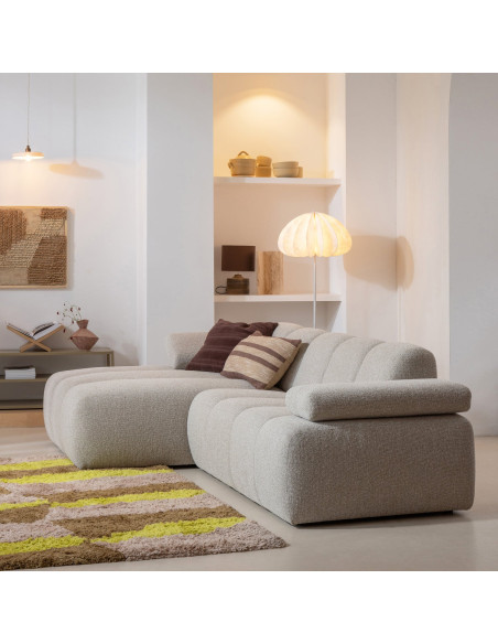 Canapé chaise longue gauche Mojo bouclé mélangé beigeWOOOD by De Eekhoorn