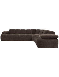 Canapé d'angle droit Mojo tissu côtelé brunWOOOD by De Eekhoorn
