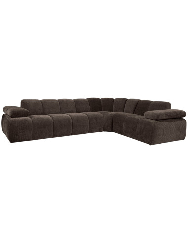 Canapé d'angle droit Mojo tissu côtelé brunWOOOD by De Eekhoorn