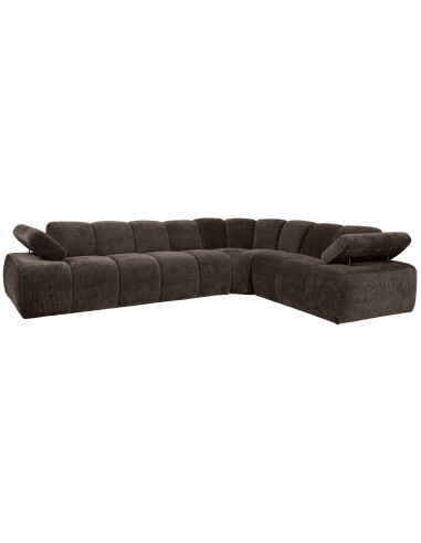 Canapé d'angle droit Mojo tissu côtelé brunWOOOD by De Eekhoorn