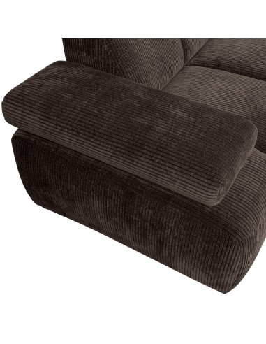 Canapé d'angle droit Mojo tissu côtelé brunWOOOD by De Eekhoorn