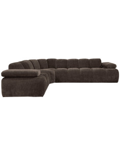 Canapé d'angle gauche Mojo tissu côtelé brunWOOOD by De Eekhoorn