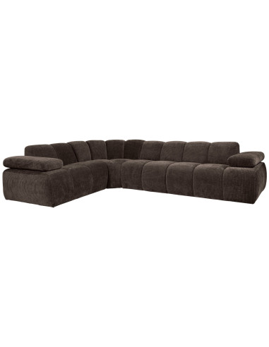 Canapé d'angle gauche Mojo tissu côtelé brunWOOOD by De Eekhoorn