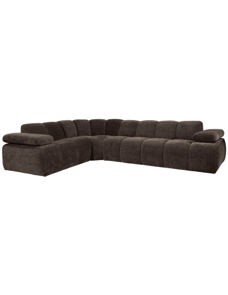 Canapé d'angle gauche Mojo tissu côtelé brunWOOOD by De Eekhoorn Canapé d'angle gauche Mojo tissu côtelé brunWOOOD by De Eekhoorn