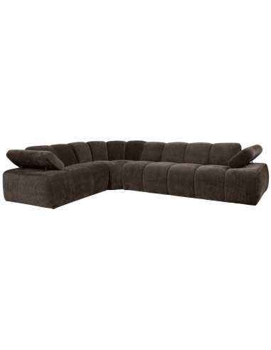 Canapé d'angle gauche Mojo tissu côtelé brunWOOOD by De Eekhoorn