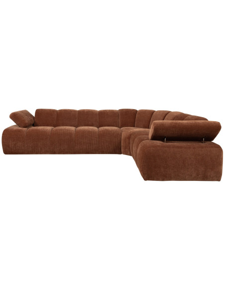 Canapé d'angle droit Mojo tissu côtelé brun rouilleWOOOD by De Eekhoorn Canapé d'angle droit Mojo tissu côtelé brun rouilleWOOOD by De Eekhoorn
