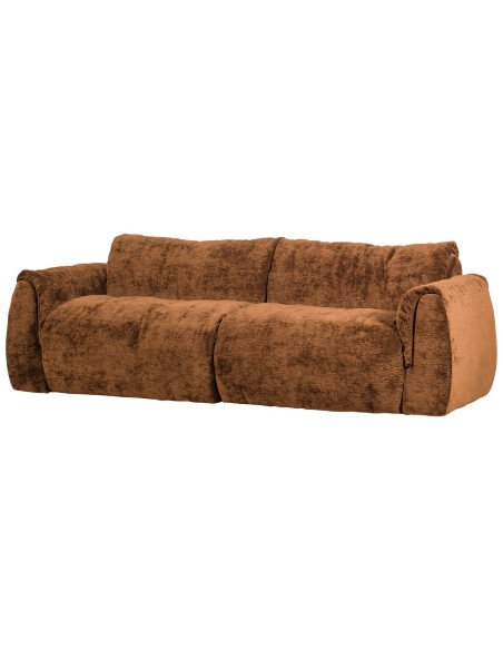 Canapé Baggy 2 Places 3d chenille brun moyen woood