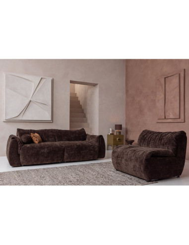 Canapé Baggy 2 Places 3d chenille brun foncé woood