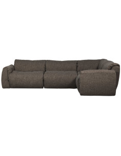 Canapé d'angle droit Baggy tissu tissé mélangé gris chaud woood