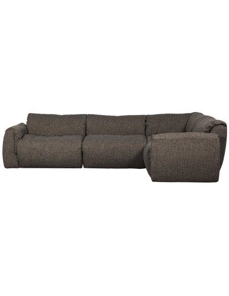 Canapé d'angle droit Baggy tissu tissé mélangé gris chaud woood Canapé d'angle droit Baggy tissu tissé mélangé gris chaud woood
