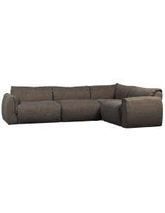 Canapé d'angle droit Baggy tissu tissé mélangé gris chaud woood 2