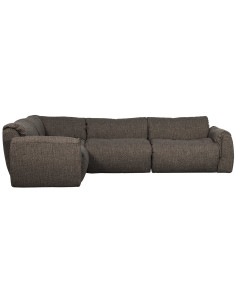 Canapé d'angle gauche Baggy tissu tissé mélangé gris chaud woood