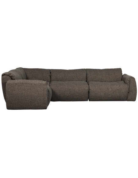 Canapé d'angle gauche Baggy tissu tissé mélangé gris chaud woood Canapé d'angle gauche Baggy tissu tissé mélangé gris chaud woood