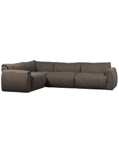 Canapé d'angle gauche Baggy tissu tissé mélangé gris chaud woood 2