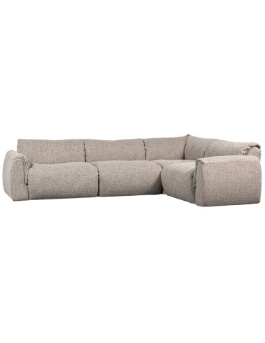 Canapé d'angle droit Baggy tissu tissé mélangé naturel woood