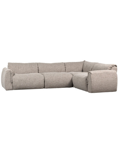 Canapé d'angle droit Baggy tissu tissé mélangé naturel woood Canapé d'angle droit Baggy tissu tissé mélangé naturel woood