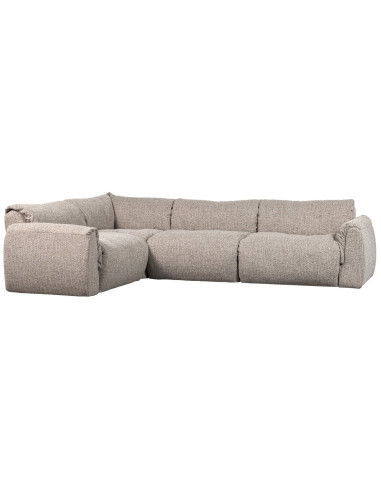 Canapé d'angle droit Baggy tissu tissé mélangé naturel woood