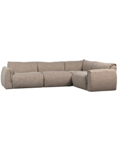 Canapé d'angle droit Baggy tissu tissé mélangé brun woood 2